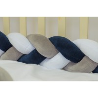 Бортик косичка в детскую кроватку - Night Blue