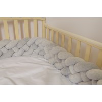 Бортик косичка в детскую кроватку - Silver XL