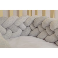 Бортик косичка в детскую кроватку - Silver XL