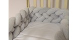Бортик косичка в детскую кроватку - Silver XL