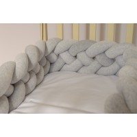 Бортик косичка в детскую кроватку - Silver XL