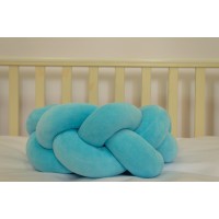 Бортик косичка в детскую кроватку - Sky Blue