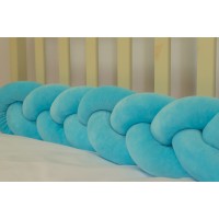 Бортик косичка в детскую кроватку - Sky Blue