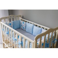 Бортики подушки в детскую кроватку - Blue lagoon