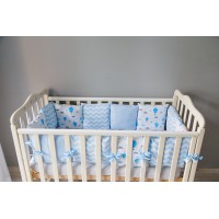 Бортики подушки в детскую кроватку - Blue lagoon