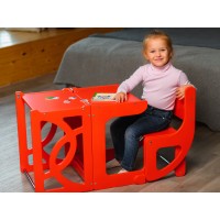 Башня помощника - трансформер - стол + стул Tarwus Red Стул Башня Монтессори